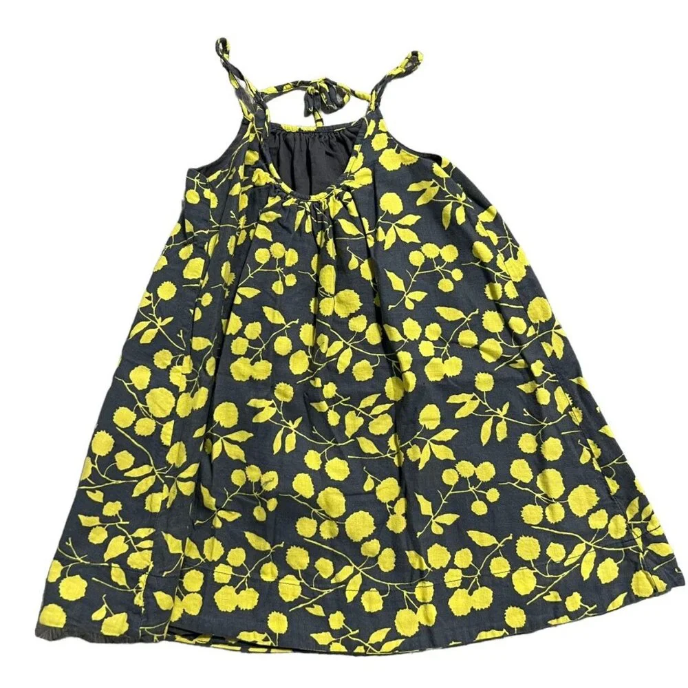 Baby Gap 4Y Grey & Yellow Floral Sun Dress